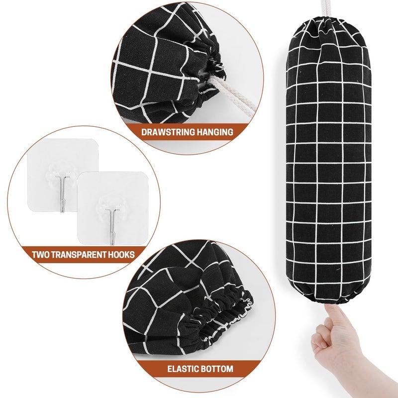 SWISSELITE 2Pcs Plastic Bag Holder, Reusable Plastic Bag Organizer Wall Mount, Large Grocery Bag Storage Dispenser, 22x9 IN - Image 3